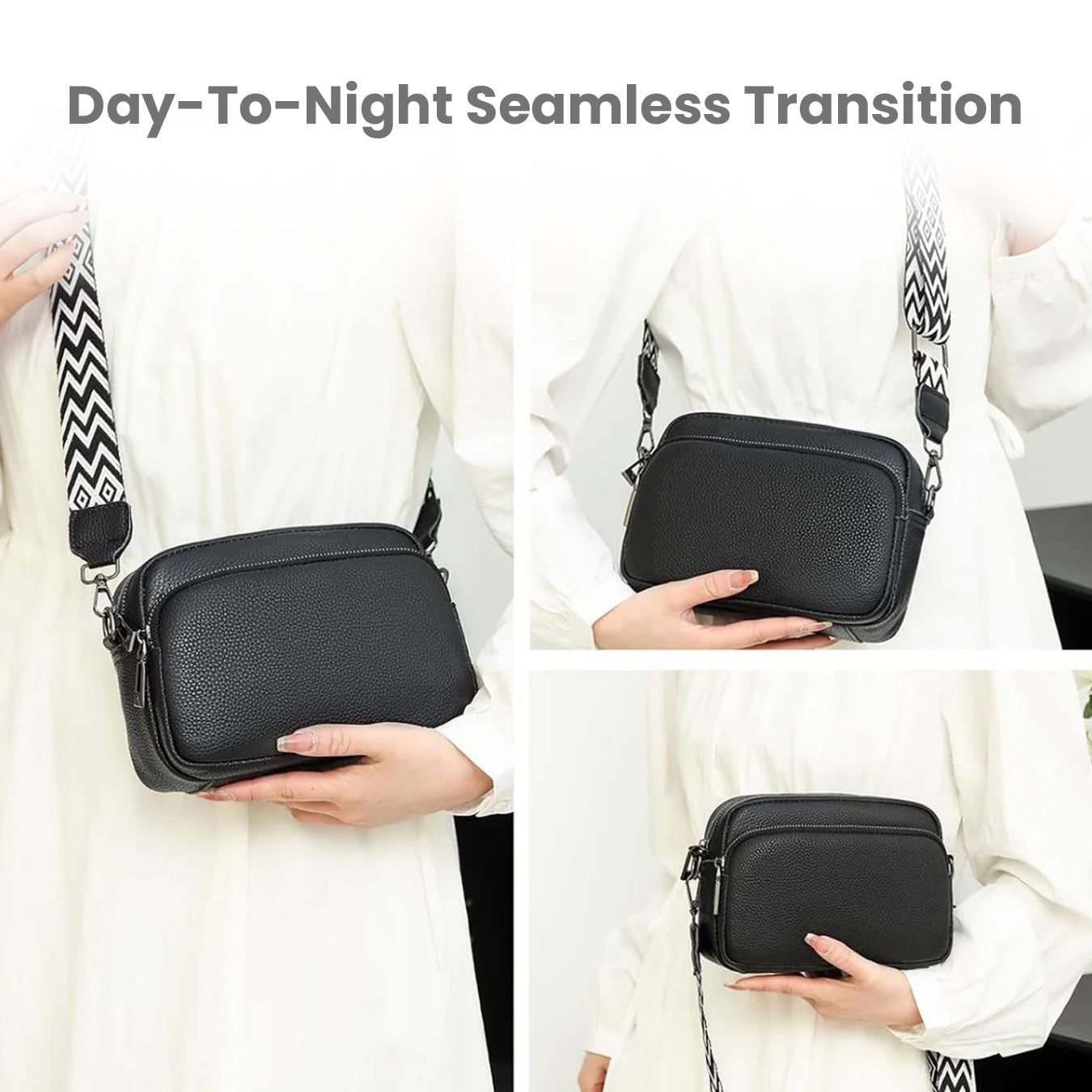 Chic Leather Look Crossbody Bag