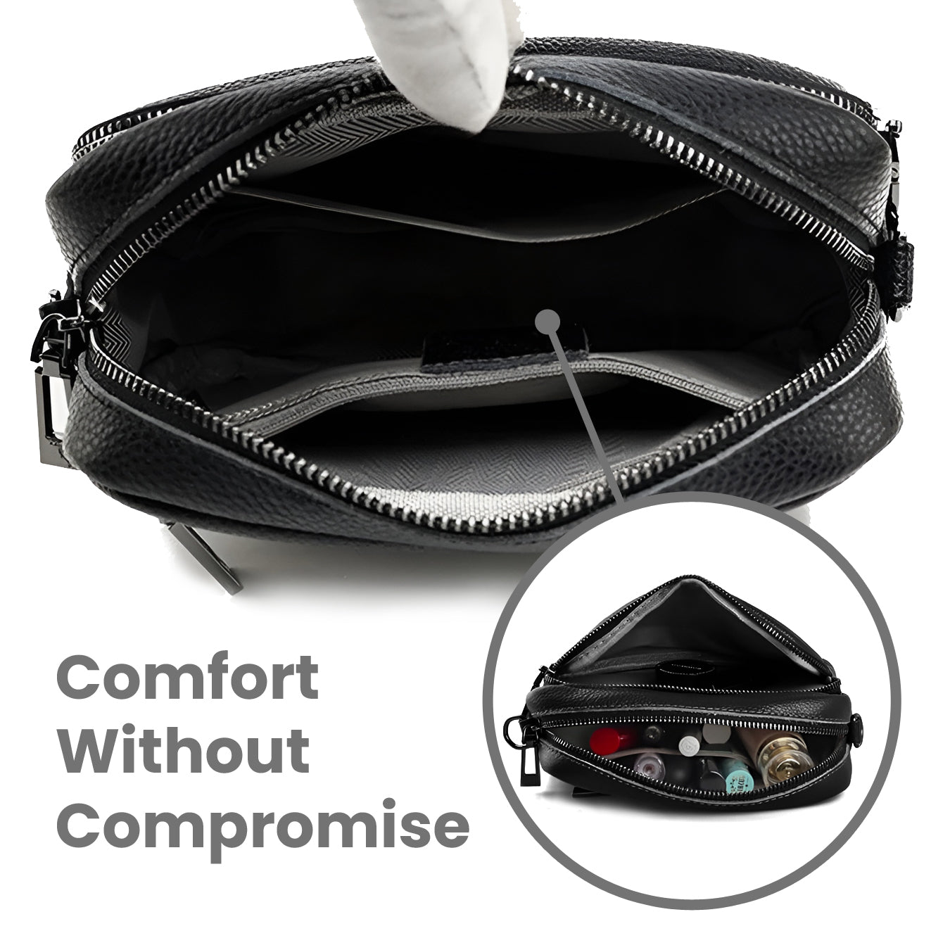 Chic Leather Look Crossbody Bag