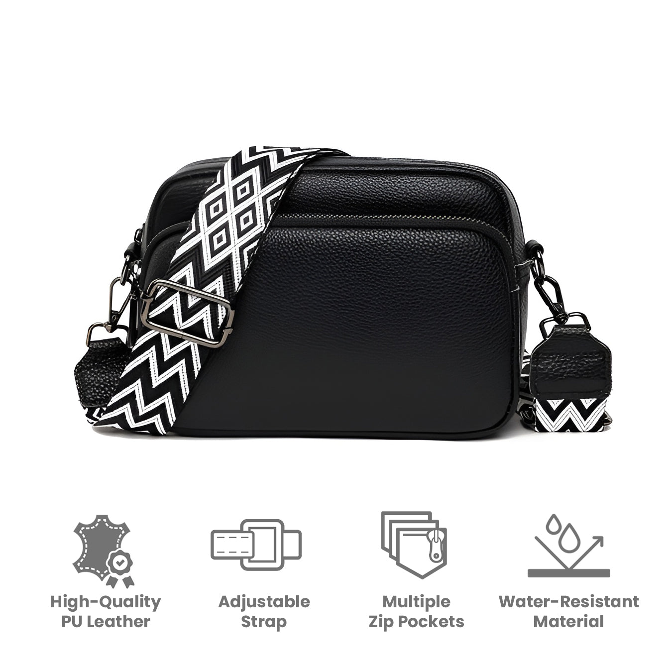 Chic Leather Look Crossbody Bag