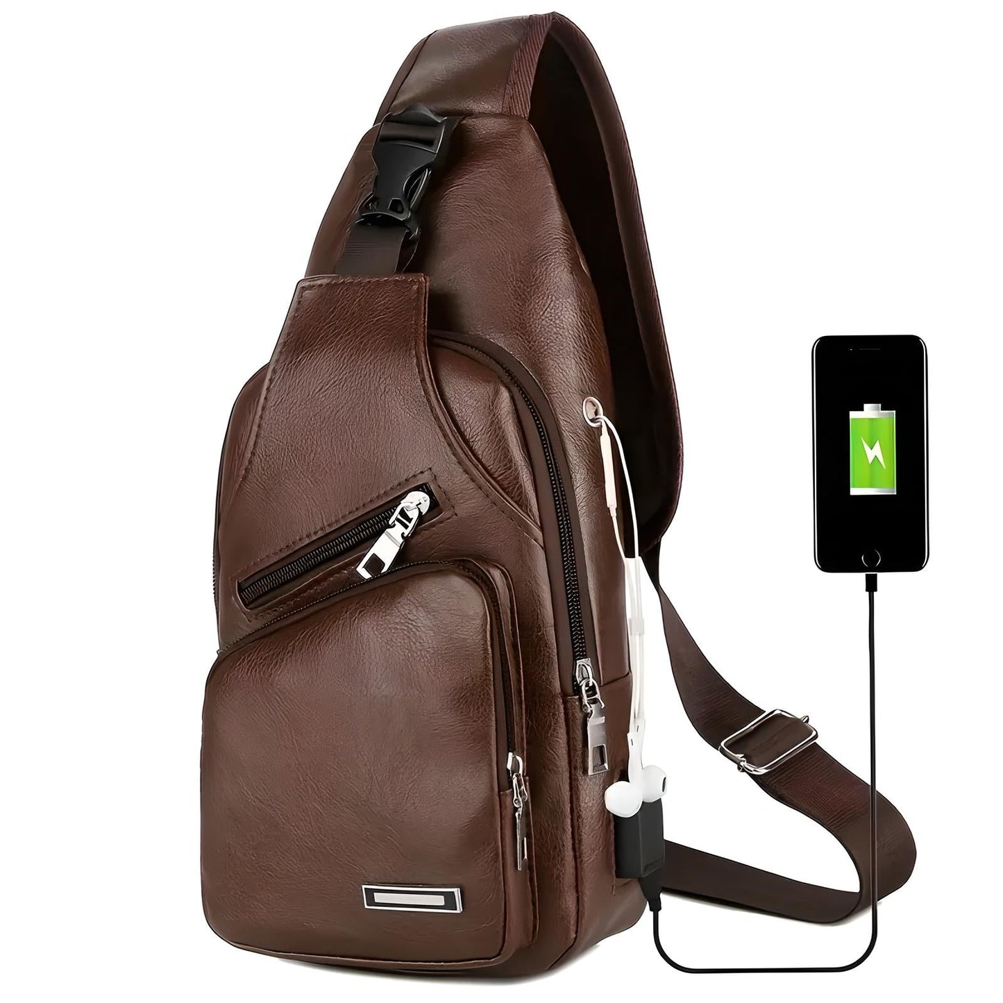 Classy Leather Look Anti-Theft Crossbody Bag