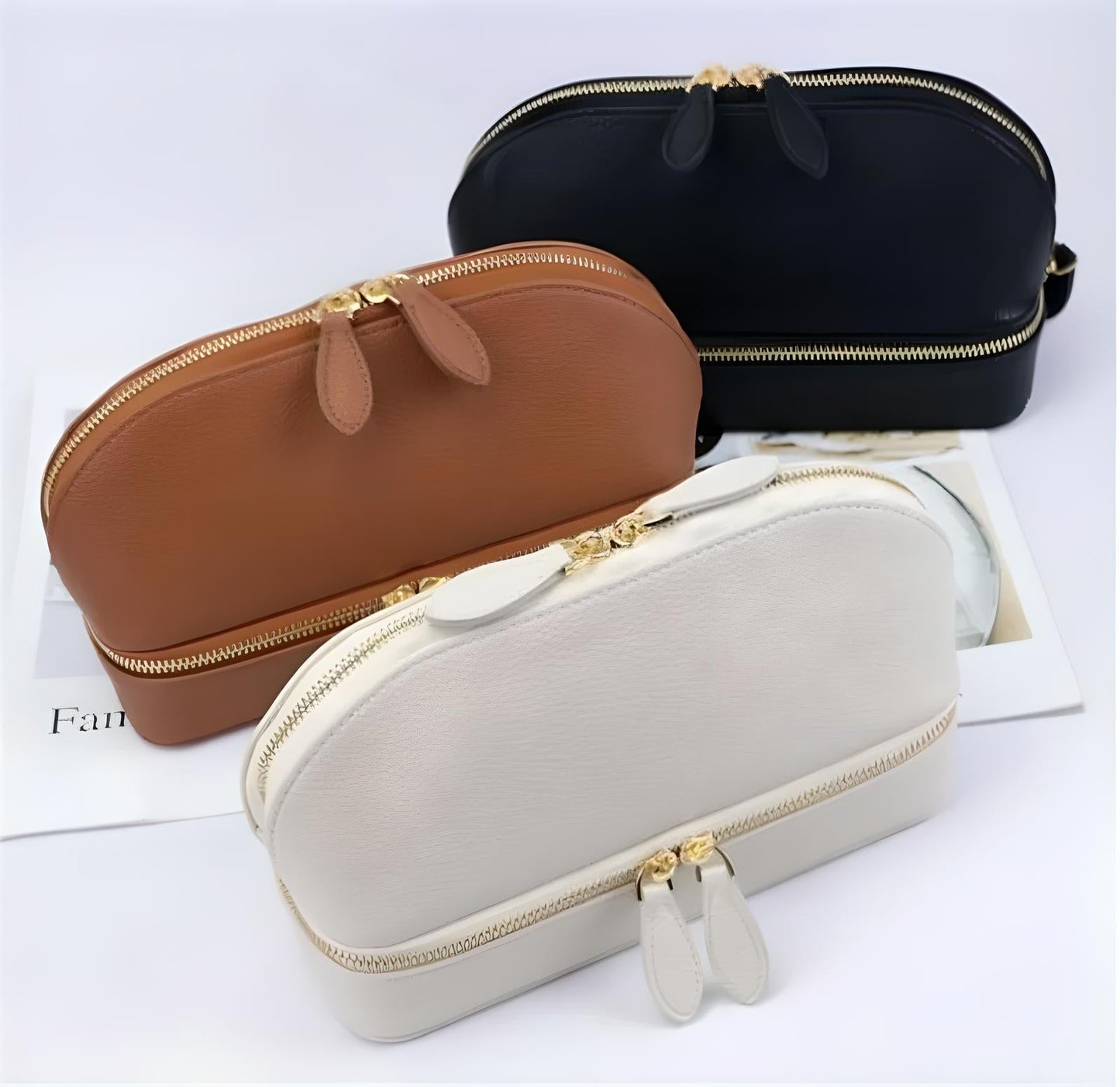 Leather Look Travel Shell Bag