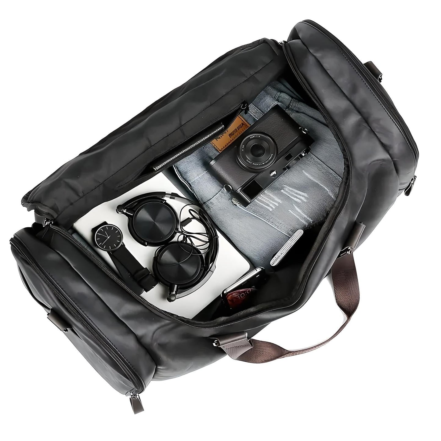 Classy Men’s Leather Look Duffle Bag