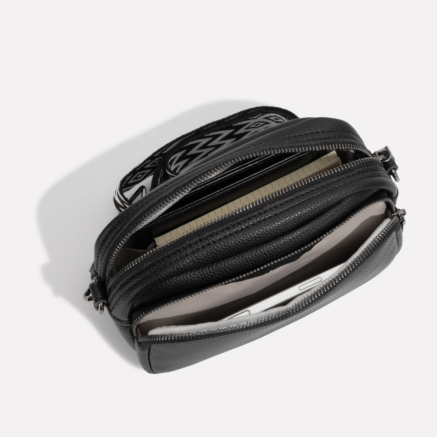 Chic Leather Look Crossbody Bag