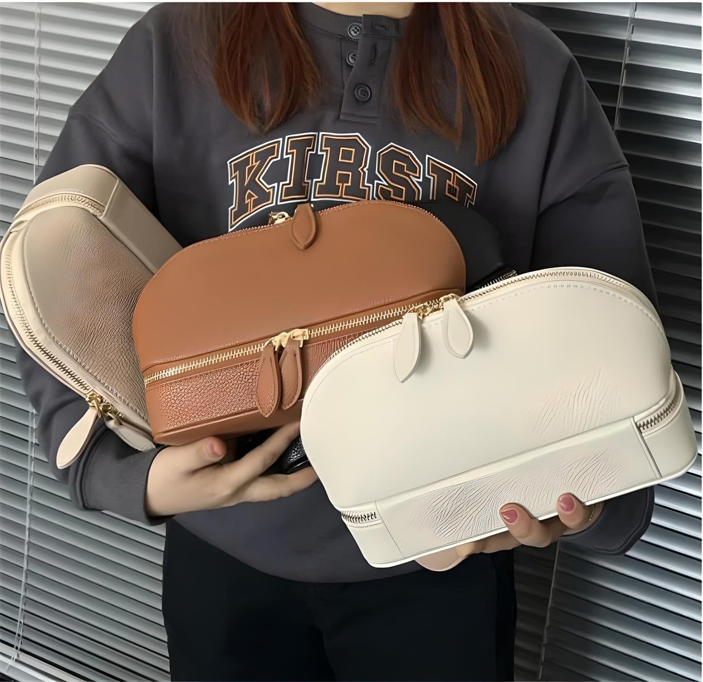 Leather Look Travel Shell Bag