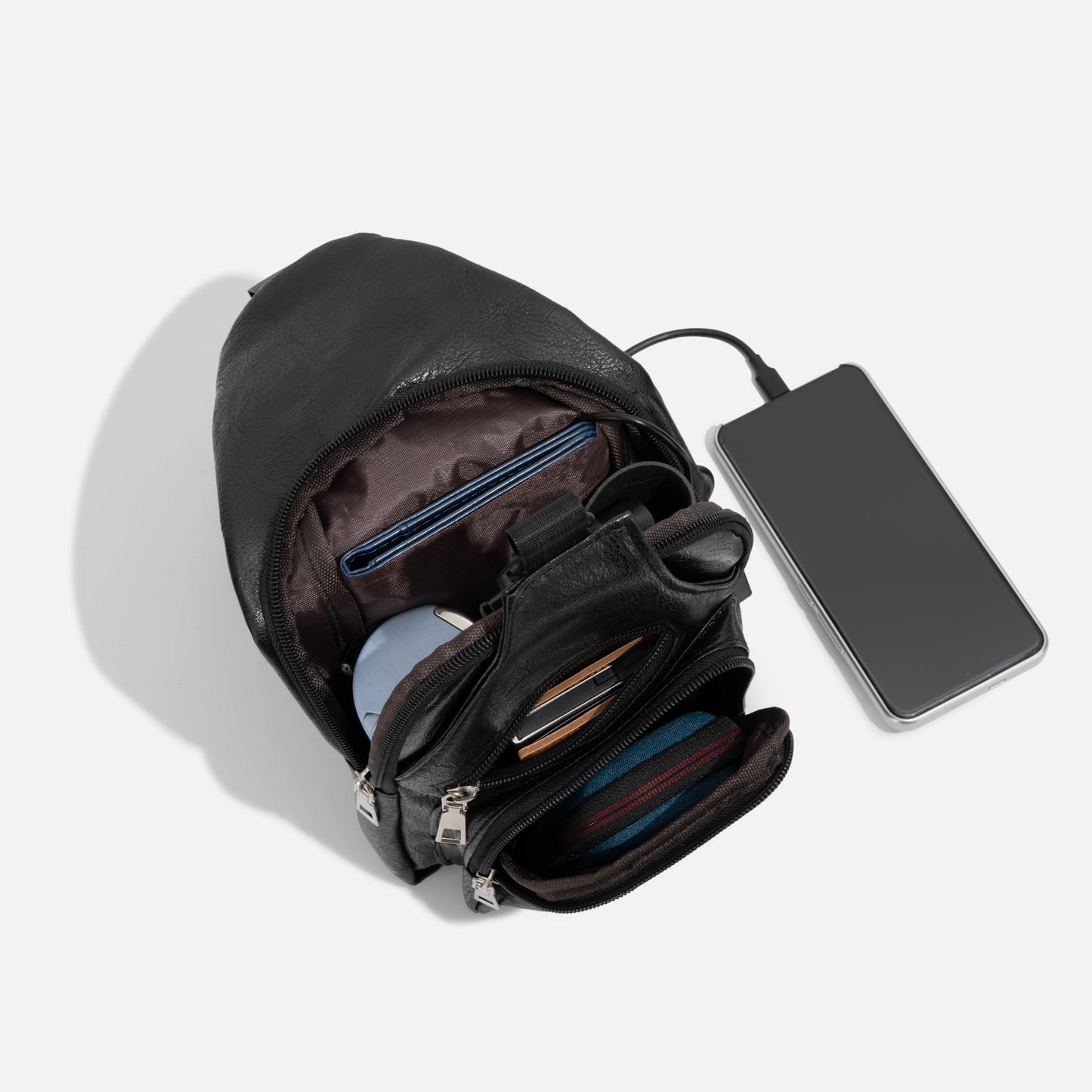 Classy Leather Look Anti-Theft Crossbody Bag
