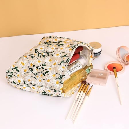 Flower Embroidered Makeup Bag