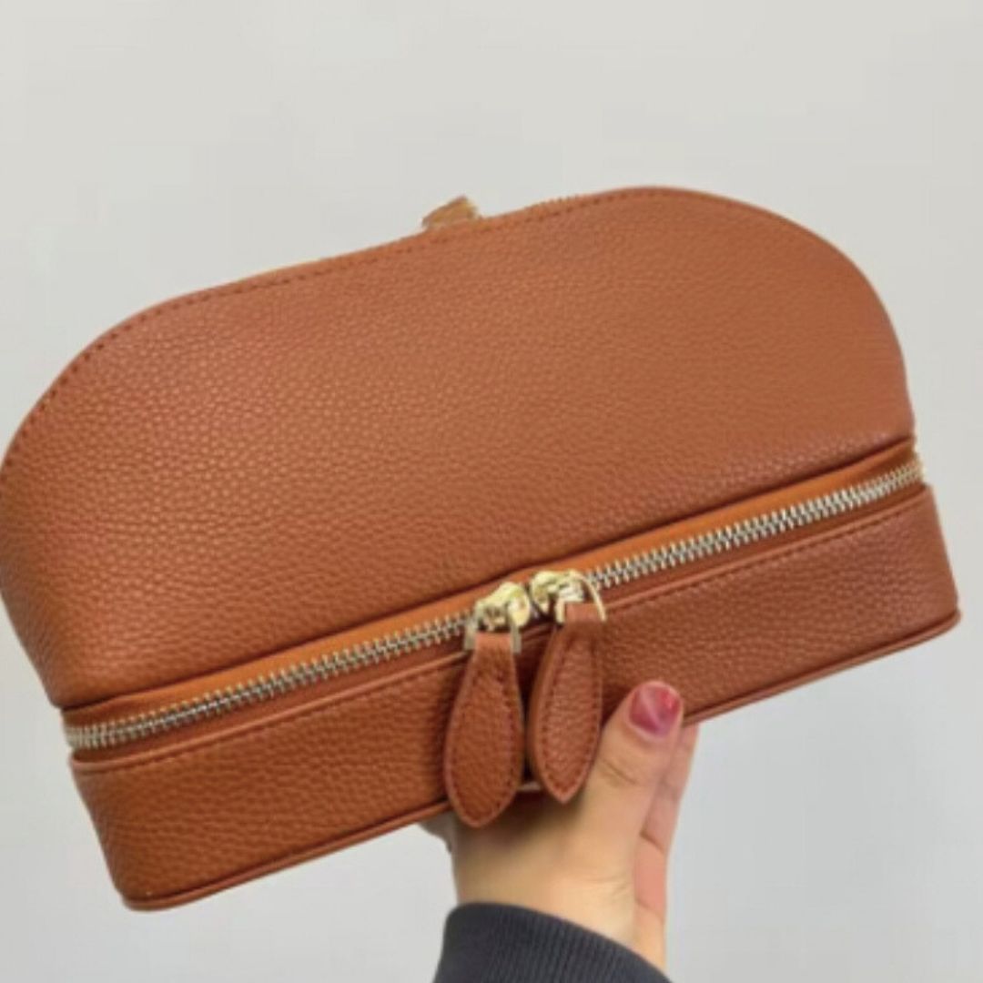 Leather Look Travel Shell Bag