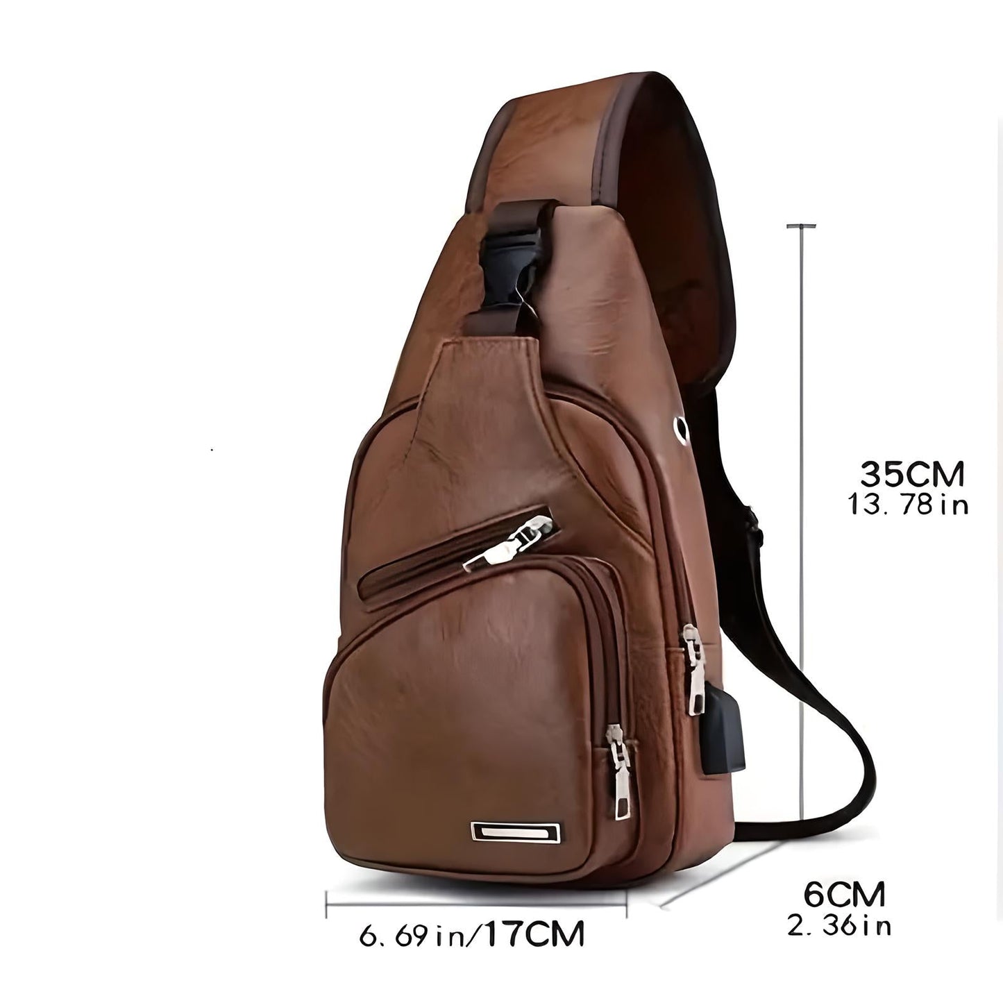 Classy Leather Look Anti-Theft Crossbody Bag