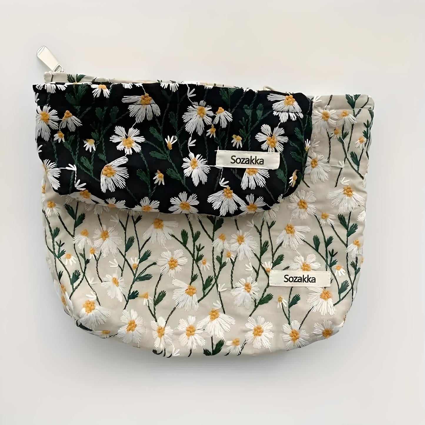 Flower Embroidered Makeup Bag