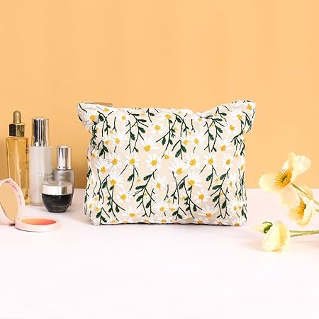 Flower Embroidered Makeup Bag