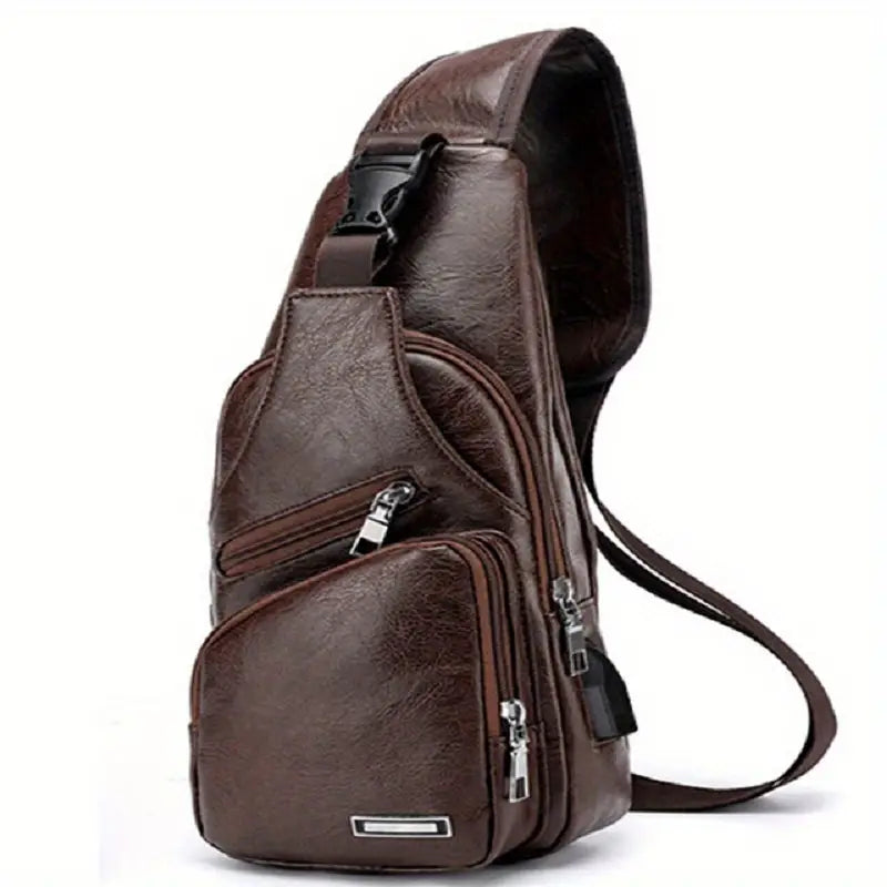 Classy Leather Look Anti-Theft Crossbody Bag