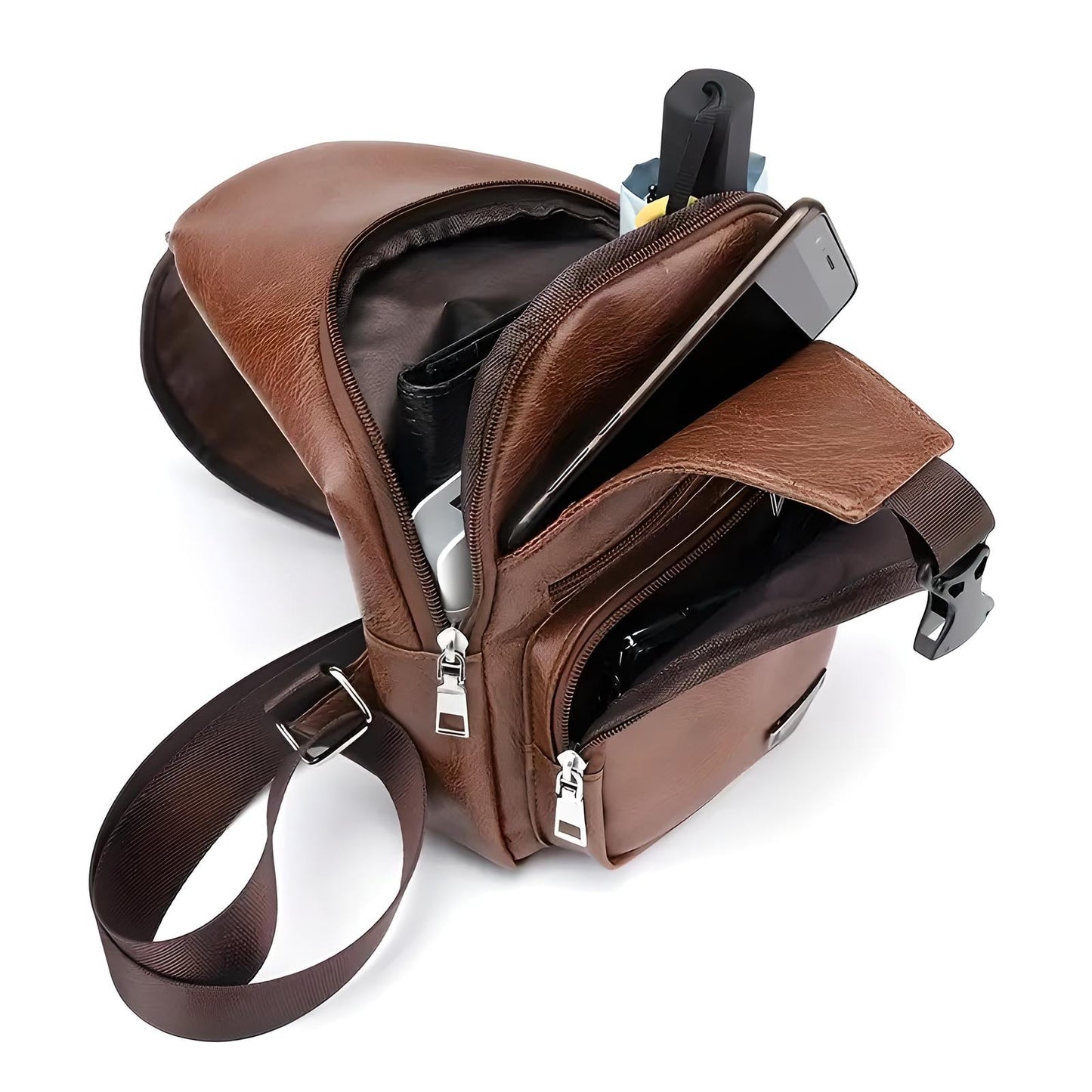 Classy Leather Look Anti-Theft Crossbody Bag