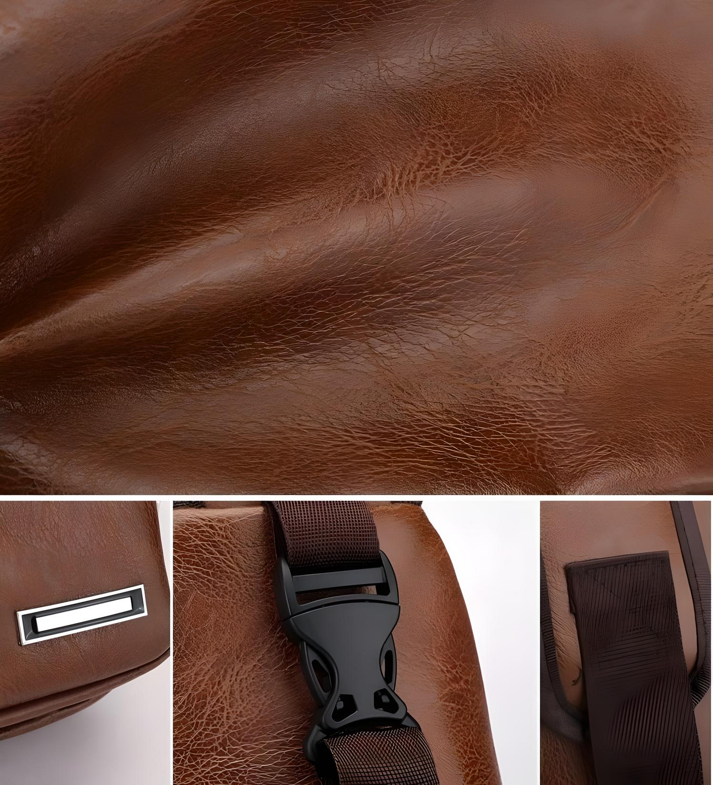 Classy Leather Look Anti-Theft Crossbody Bag