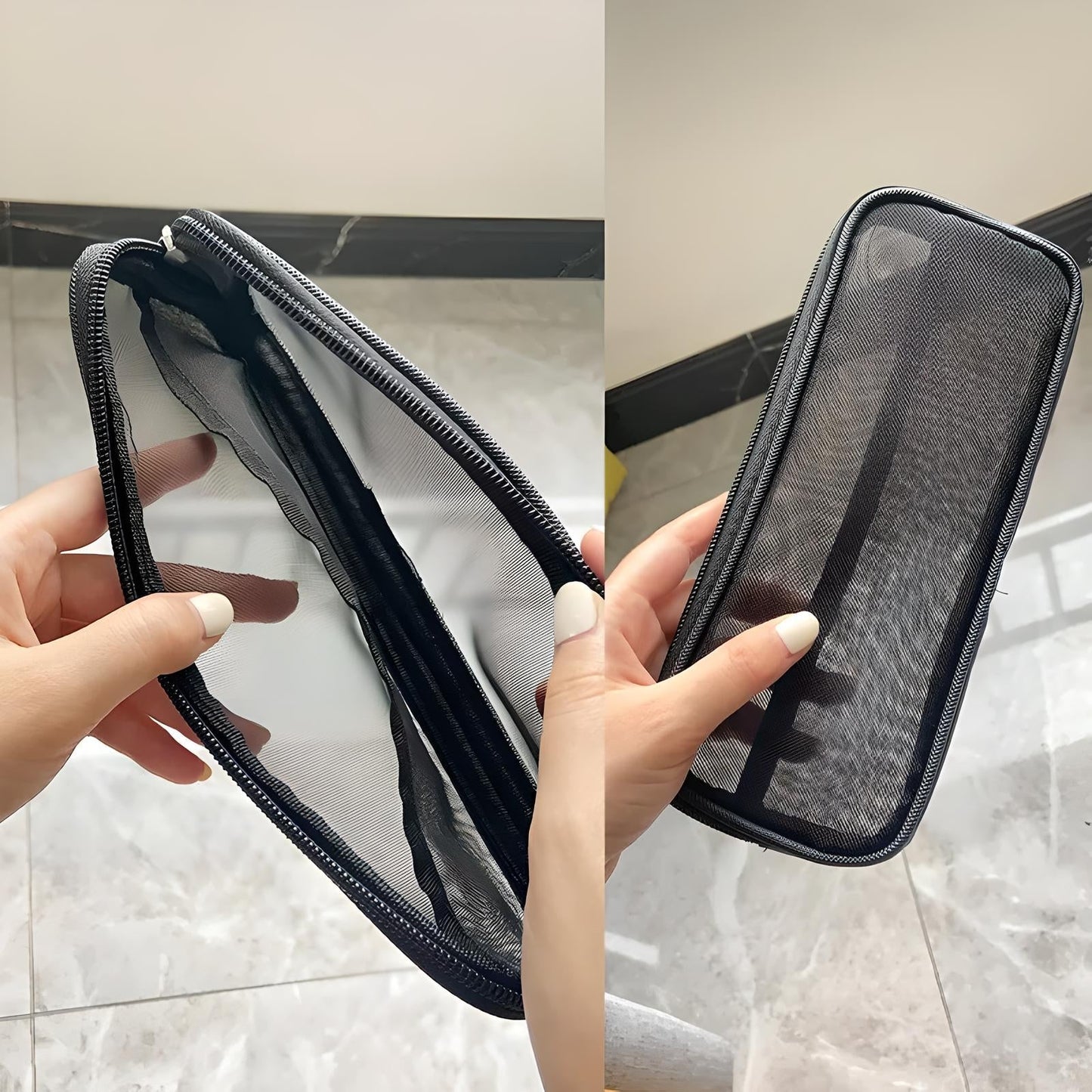 Mesh Makeup Brush Bag