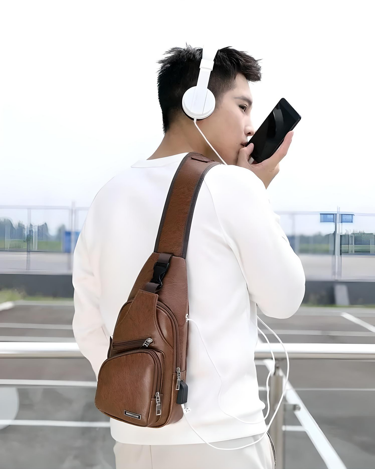 Classy Leather Look Anti-Theft Crossbody Bag