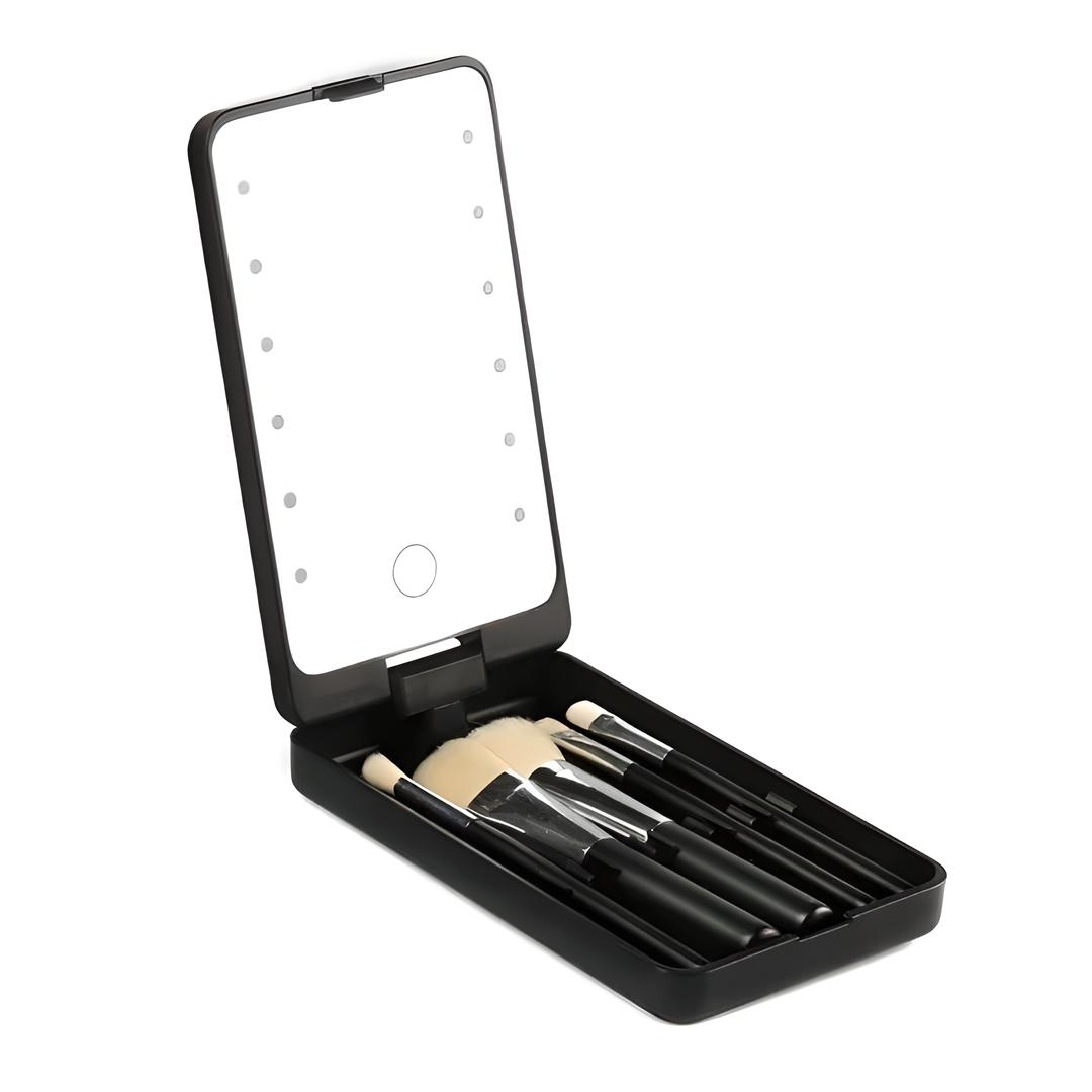 Travel Makeup Brush Mirror Set