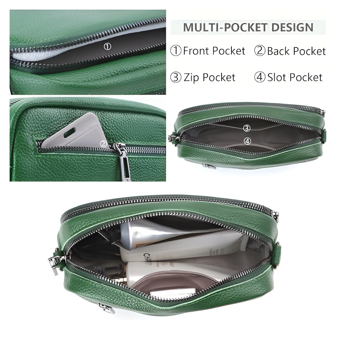 Chic Leather Look Crossbody Bag
