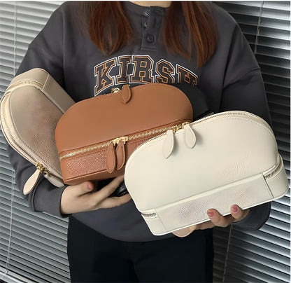 Leather Look Travel Shell Bag