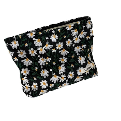 Flower Embroidered Makeup Bag