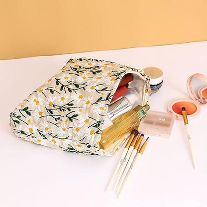 Flower Embroidered Makeup Bag