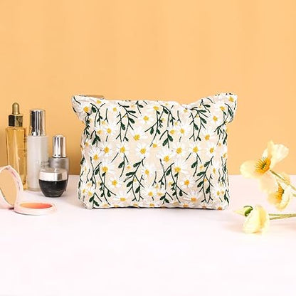 Flower Embroidered Makeup Bag