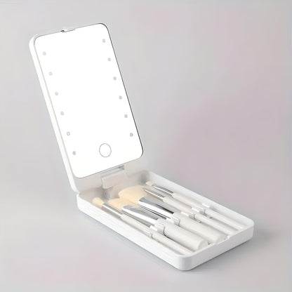 Travel Makeup Brush Mirror Set
