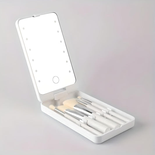 Travel Makeup Brush Mirror Set