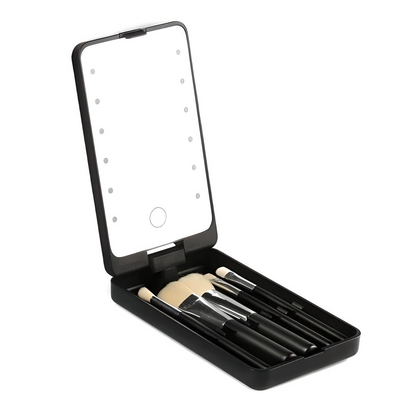 Travel Makeup Brush Mirror Set